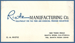 Carl Austin Rietz's business card